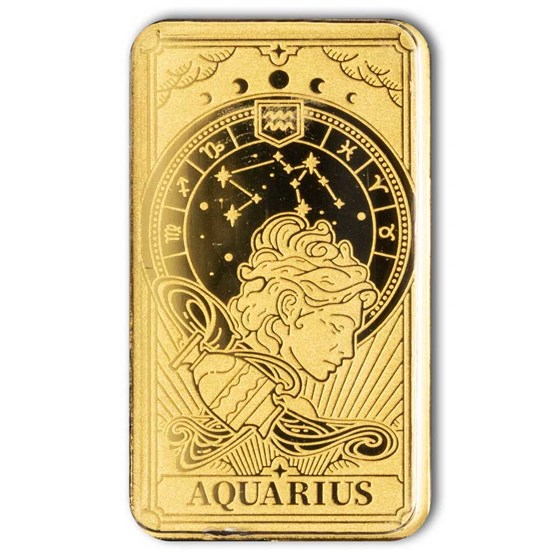 Solomon Islands 1/200 oz Gold Zodiac Ingot (Aquarius) Solomon Islands 1/200 oz Gold Zodiac Ingot (Aquarius)