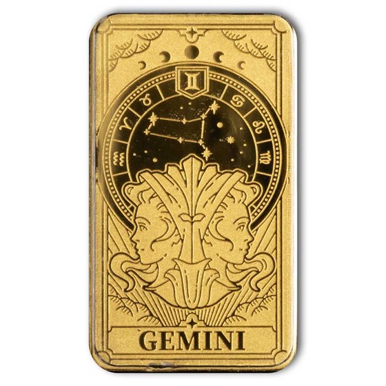 Solomon Islands 1/200 oz Gold Zodiac Ingot (Gemini) Solomon Islands 1/200 oz Gold Zodiac Ingot (Gemini)