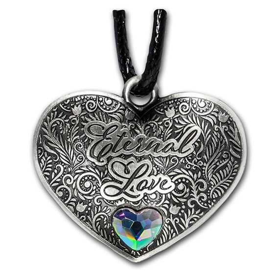 Solomon Islands Silver Eternal Love Heart-Shaped Coin Pendant Solomon Islands Silver Eternal Love Heart-Shaped Coin Pendant