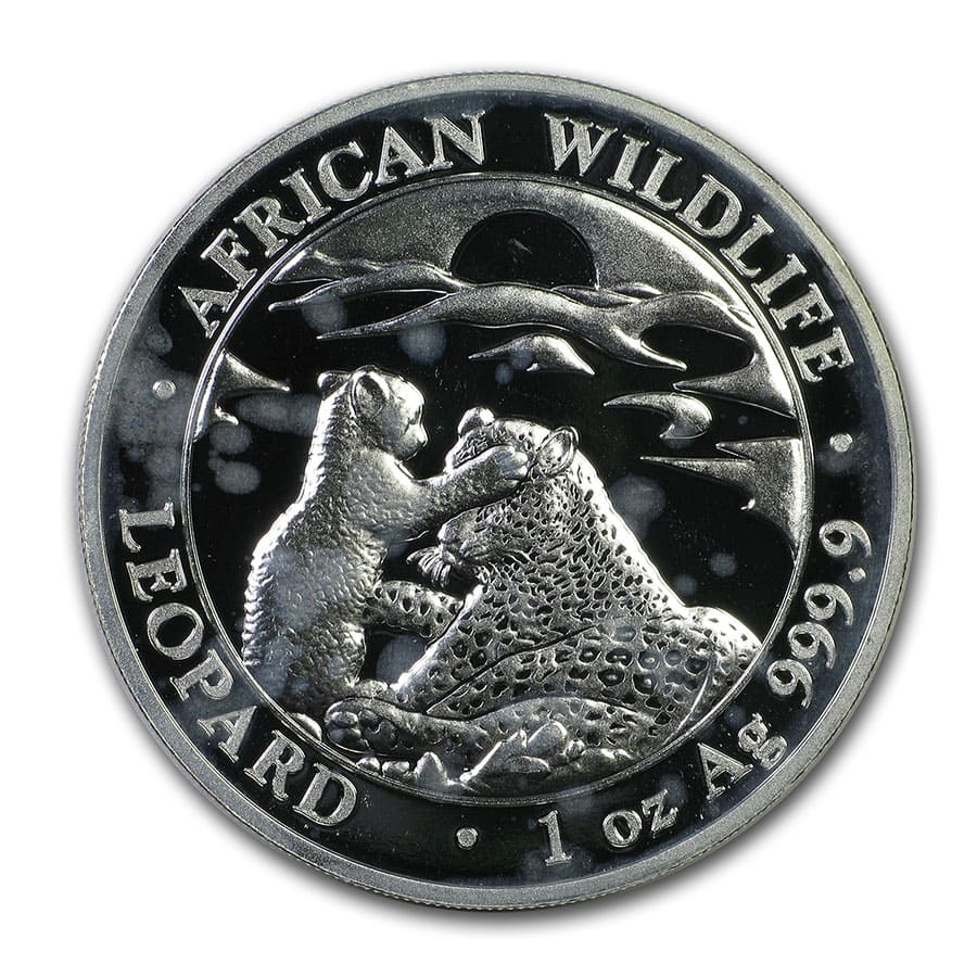 Buy Somalia 1 oz Ag African Wildlife Leopard BU (Random