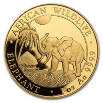 Somalia 1 oz Gold African Elephant (Random Year)