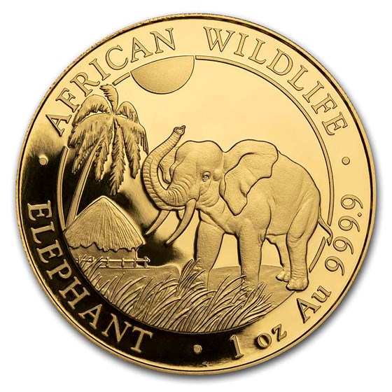 Somalia 1 oz Gold African Elephant (Random Year) Somalia 1 oz Gold African Elephant (Random Year)
