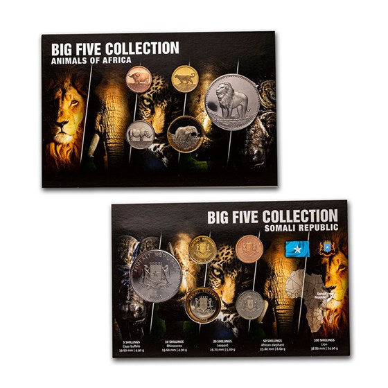 Somalia Big Five Animals 5-Coin Set BU