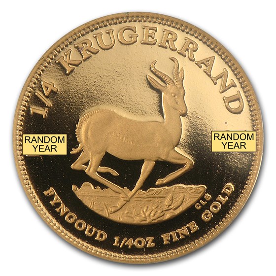 South Africa 1/4 oz Proof Gold Krugerrand (Random Year) South Africa 1/4 oz Proof Gold Krugerrand (Random Year)