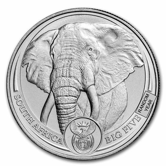 South Africa 1 oz Platinum Big Five Elephant BU (Random Year)