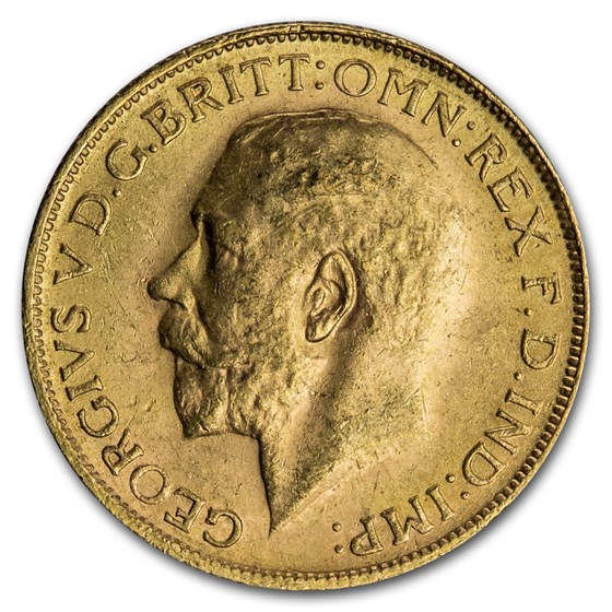 South Africa Gold Sovereign Large Bust George V (1925-1932) BU