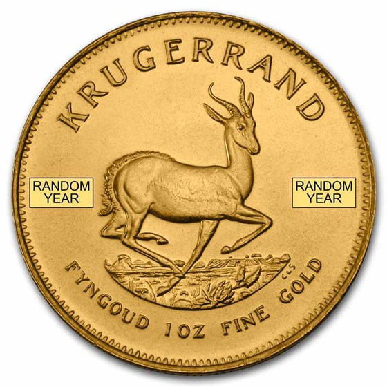 South African 1 oz Gold Krugerrand BU (Random Year) South African 1 oz Gold Krugerrand BU (Random Year)