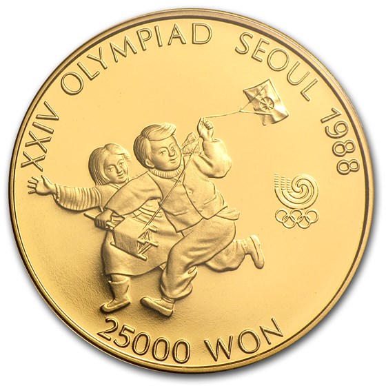 South Korea 1/2 oz Gold 25,000 Won Olympics Proof