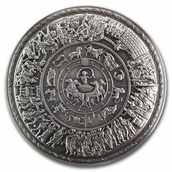 South Korea 2 oz Silver Achilles Ornate Shield Stackable South Korea 2 oz Silver Achilles Ornate Shield Stackable