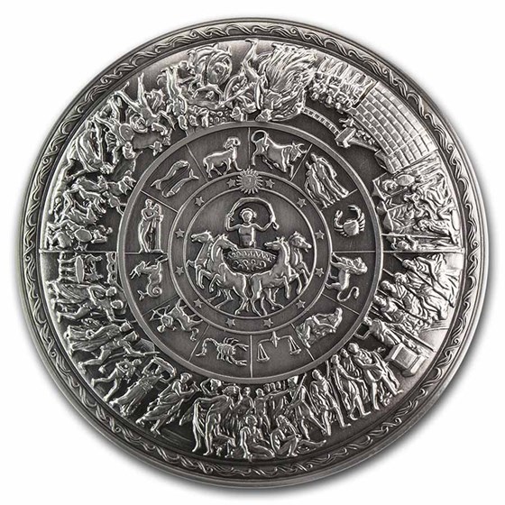 South Korea 2 oz Silver Achilles Ornate Shield Stackable