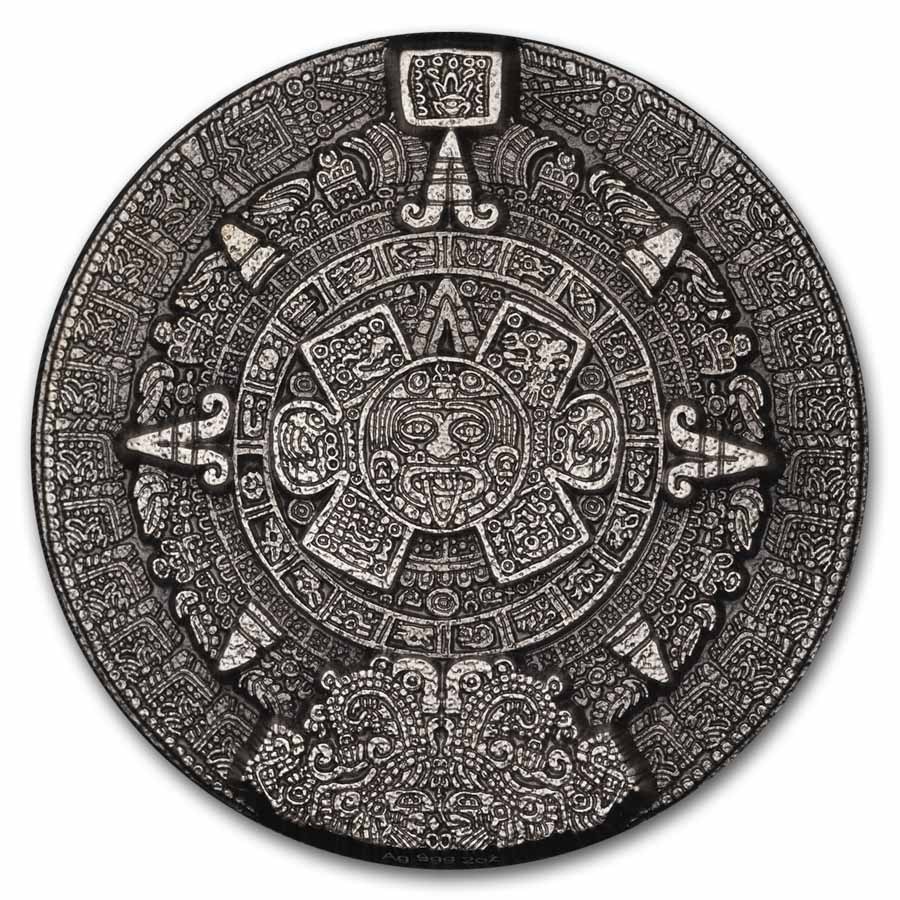 South Korea 2 oz Silver Aztec Sun Stone Stackable(No Capsule)