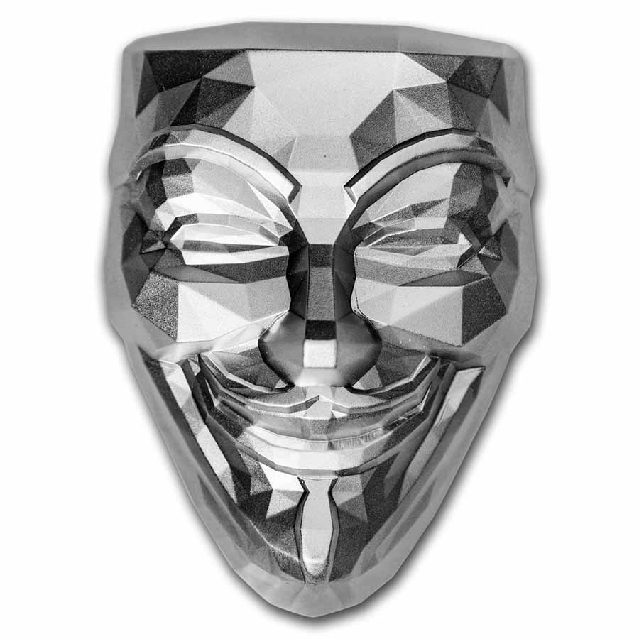 South Korea 2 oz Silver Guy Fawkes Mask Stackable