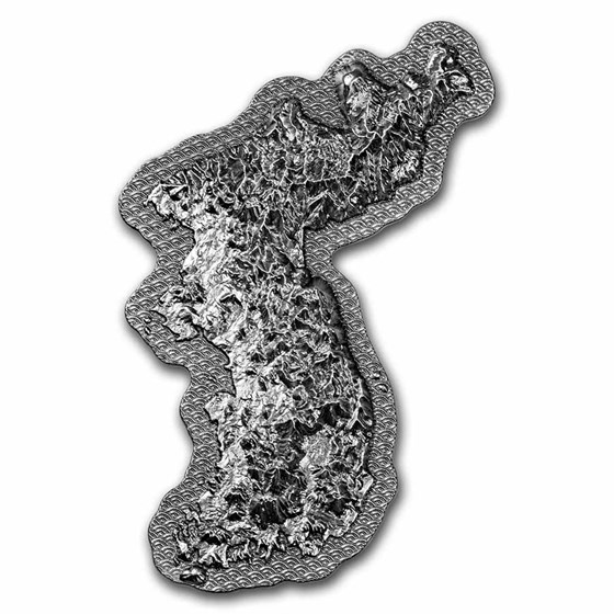 South Korea 2 oz Silver Korean Peninsula Stackable South Korea 2 oz Silver Korean Peninsula Stackable