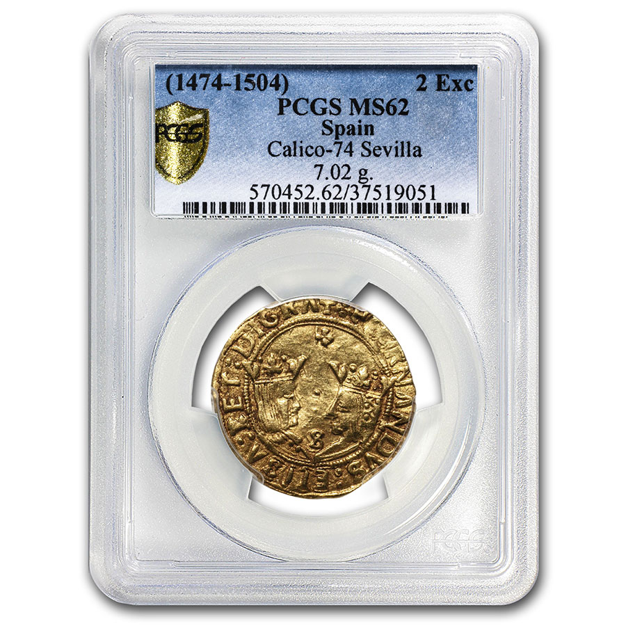 Buy 1474-1504 Spain Gold 2 Excelentes Ferdinand & Isab. MS-62 PCGS