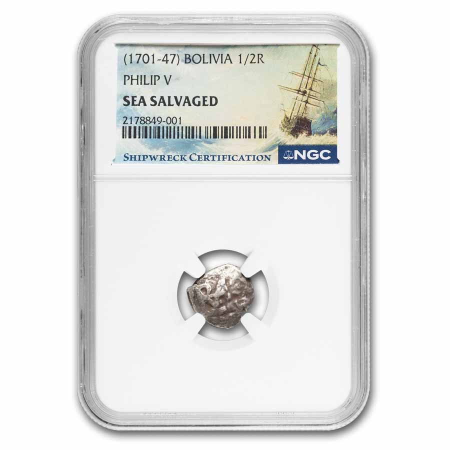 Buy Spanish Silver 1/2 Real Cobs Sea Salvaged NGC | APMEX