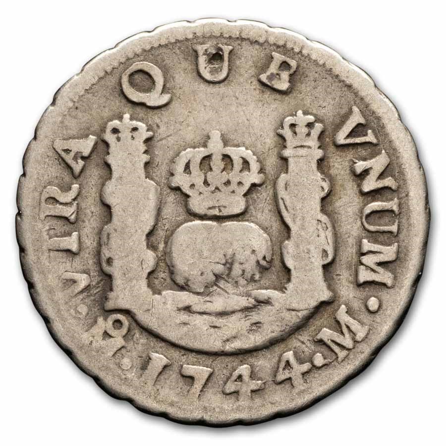 Spanish Colonial Silver 1 Real "Milled Pillar" Avg Circ
