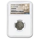 Spanish Colonial Silver Real Chas. III Genuine NGC (El Cazador)