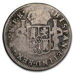 Spanish Empire Silver 2 Reales Bust Type Avg Circ