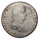 Spanish Empire Silver 8 Reales Portrait & Pillars AU (Details)