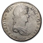 Spanish Empire Silver 8 Reales Portrait & Pillars AU (Details)