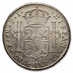 Spanish Empire Silver 8 Reales Portrait & Pillars AU (Details)