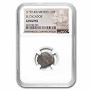 Spanish Empire Silver Pillar Type 1/2 Real El Cazador Genuine NGC
