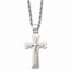 SS Brushed and Polished Triple Layer Cross Necklace - 24 in.