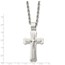SS Brushed and Polished Triple Layer Cross Necklace - 24 in.