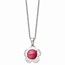 SS Flower with Pink Cat's Eye Pendant Necklace - 18 in.