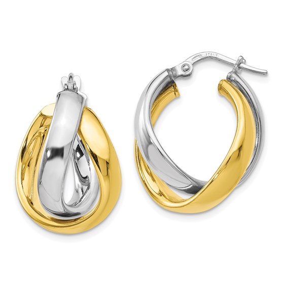 SS Gold-tone Rhodium-plated Earrings - 23 mm SS Gold-tone Rhodium-plated Earrings - 23 mm
