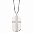 SS Laser Cut Cross Center Dog Tag Necklace - 24 in.