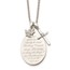 SS Polished Serenity Prayer CZ Cross 2in ext. Necklace - 18 in.