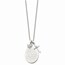 SS Polished Serenity Prayer CZ Cross 2in ext. Necklace - 18 in.
