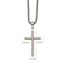 SS Polished White Ceramic Cross CZ 23.75in Necklace - 24 in.
