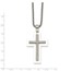 SS Polished White Ceramic Cross CZ 23.75in Necklace - 24 in.