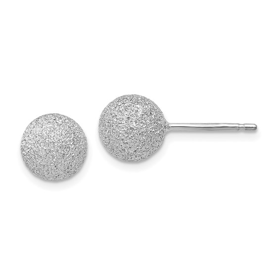 SS Radiant Essence Rhodium-plated 8mm Ball Post Earrings - 8 mm SS Radiant Essence Rhodium-plated 8mm Ball Post Earrings - 8 mm