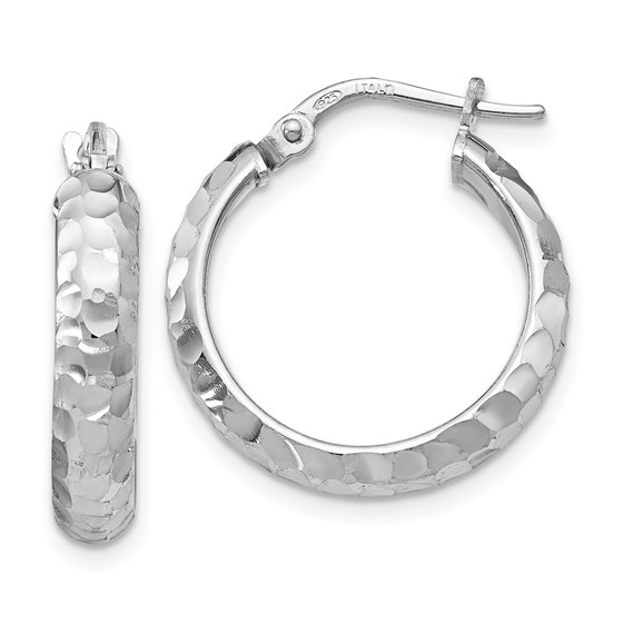 SS Radiant Essence Rhodium-plated Hinged Hoop Earrings - 21 mm SS Radiant Essence Rhodium-plated Hinged Hoop Earrings - 21 mm