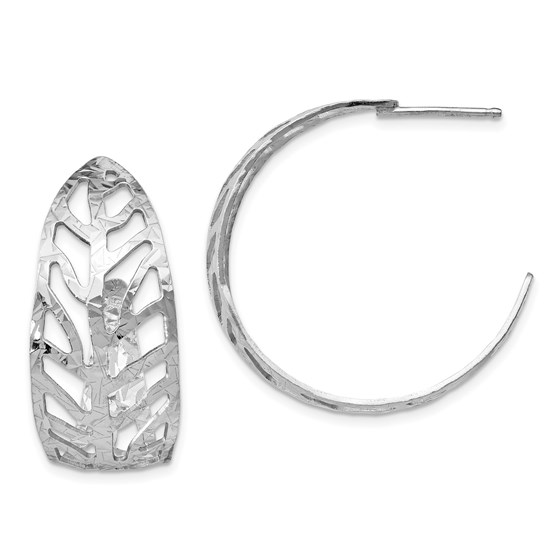 SS Rhodium-plated Fancy Earrings - 30 mm SS Rhodium-plated Fancy Earrings - 30 mm