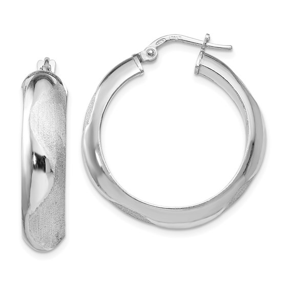 SS Rhodium-plated Hoop Earrings - 27 mm SS Rhodium-plated Hoop Earrings - 27 mm