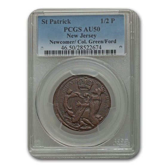 St. Patrick Half Penny AU-50 PCGS (Brown) St. Patrick Half Penny AU-50 PCGS (Brown)