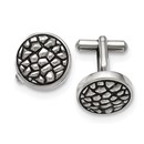 Stainless Steel Antiqued and Textured Cuff Links