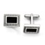 Stainless Steel Black Enamel Cuff Links
