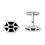 Stainless Steel Black Enamel & Polished Cuff Links