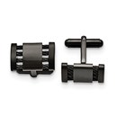 Stainless Steel Black IP-plated Cuff Links - Cable Rope