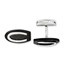 Stainless Steel Black IP-plated Oval Cuff Links