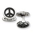 Stainless Steel Black-plated Peace Symbol Cuff Links