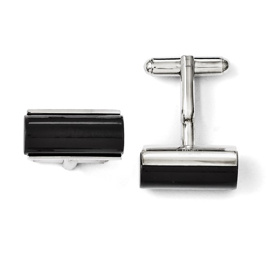 Stainless Steel Black Polished Cuff Links