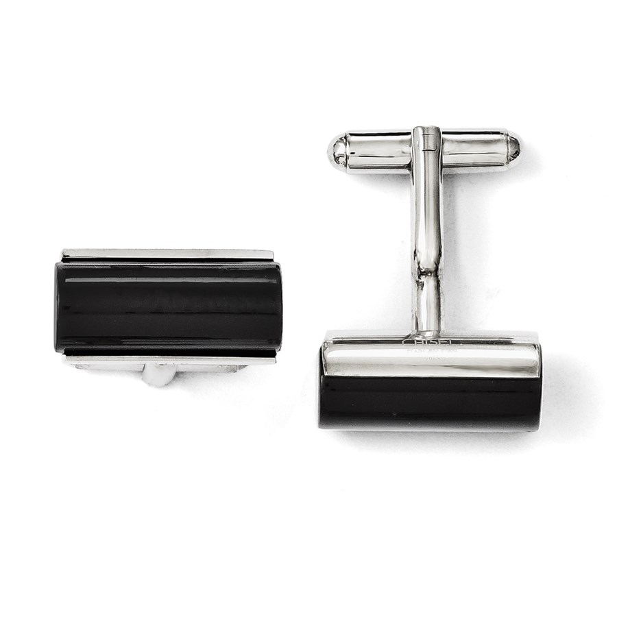 Stainless Steel Black Polished Cuff Links