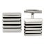 Stainless Steel Black Rubber Square Cuff Links