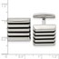 Stainless Steel Black Rubber Square Cuff Links